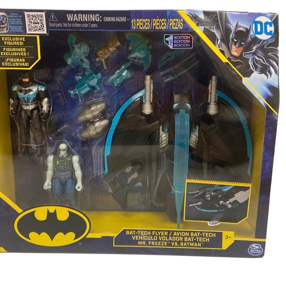 DC Bat-Tech Flyer Playset with Mr. Freeze - Black & Teal